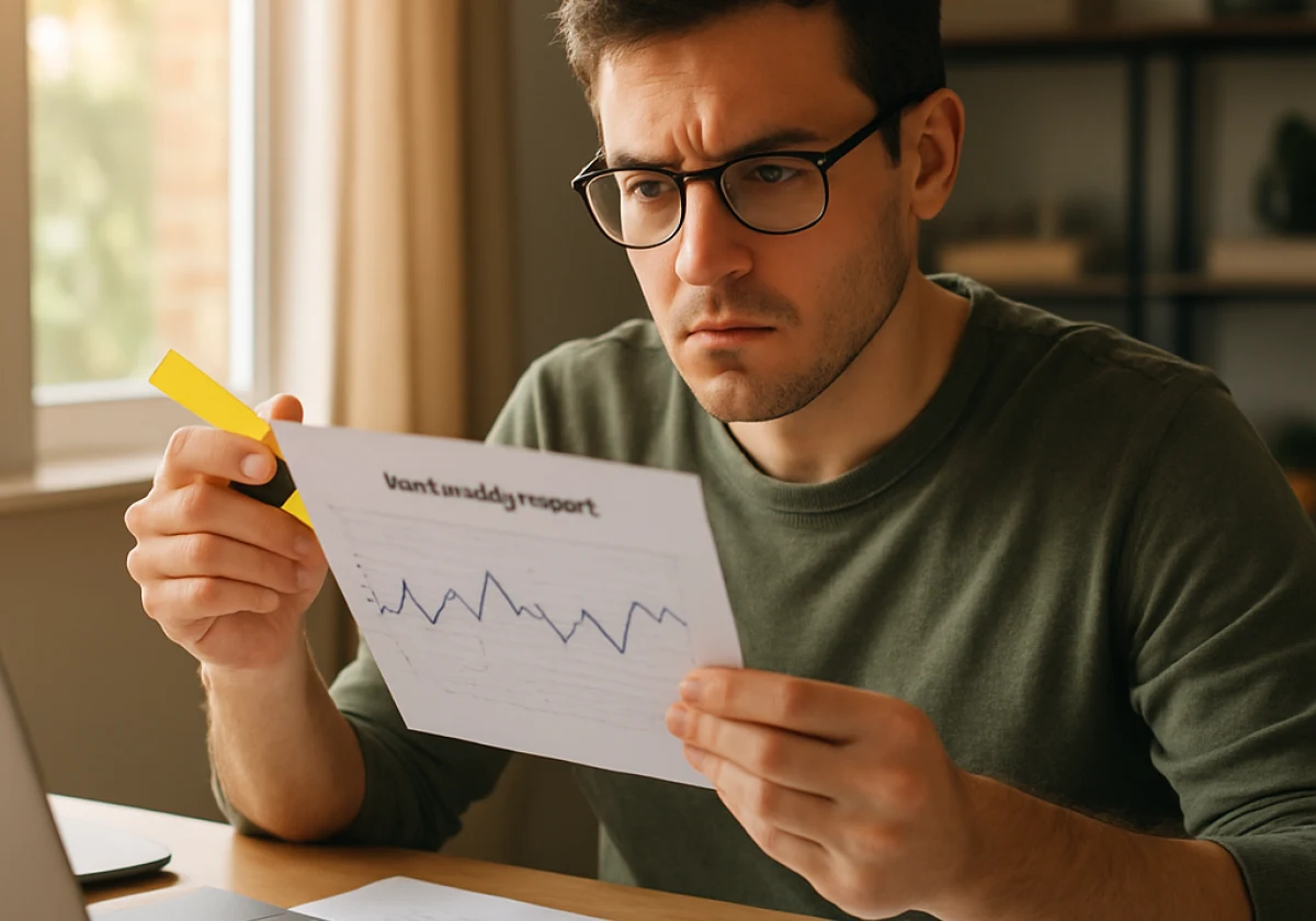 Digital marketer sitting at a home office desk