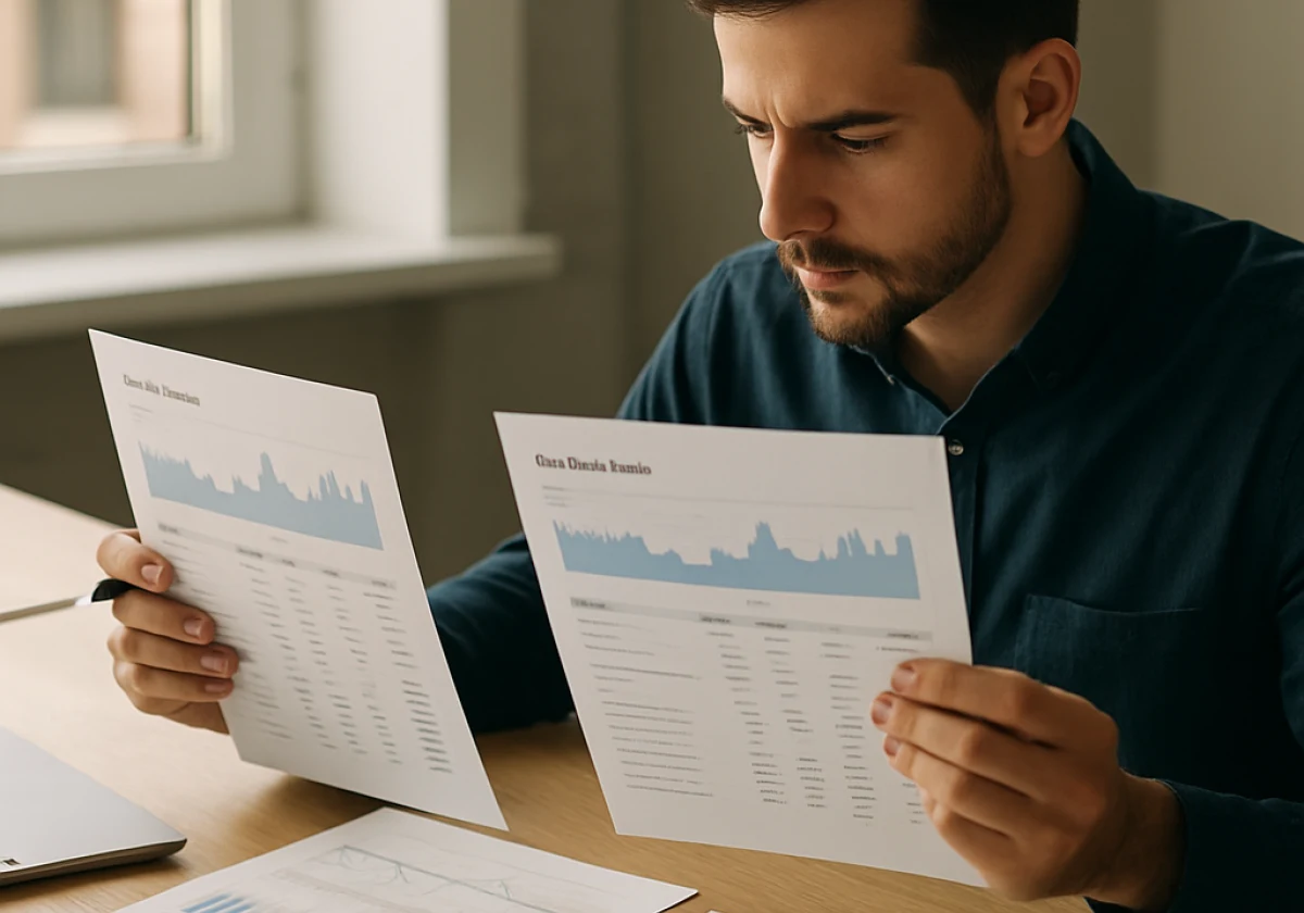 Marketing analyst seated at an office desk